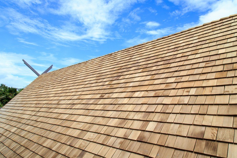Cedar shake roofing detail