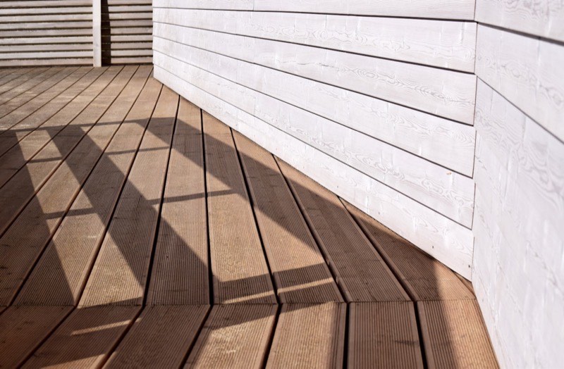 Old deck removed for replacement