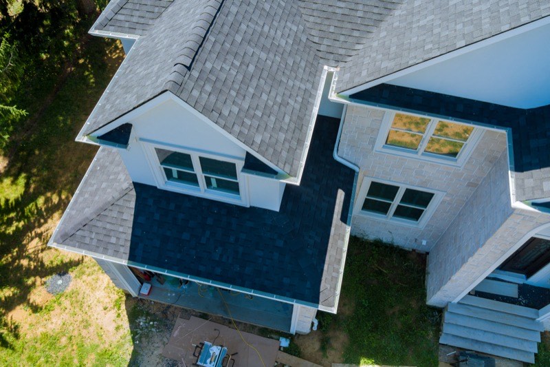 Close-up of architectural asphalt shingles
